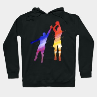 Basketball Player Taking Jump Shot And Defending Hoodie